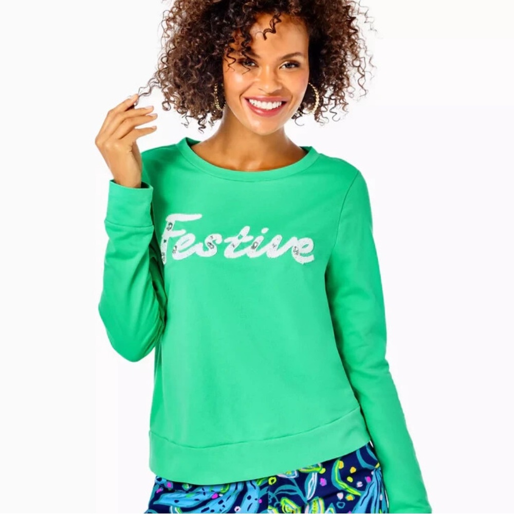Lilly Pulitzer Green Festive Top